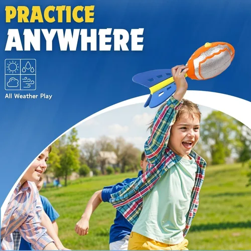 Vista 5 de Liberty Imports Paquete de 3 balones de fútbol de espuma silbante con cola, juego de juguetes de fútbol de misil de bolsillo para niños, aviadores