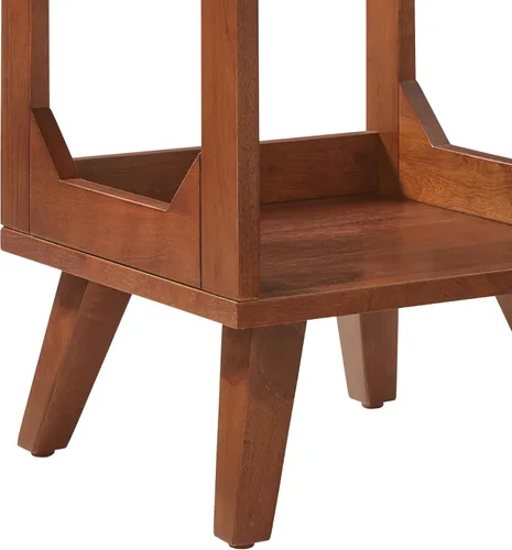 Vista 13 de Crosley Furniture Asheville - Soporte pequeño de discos moderno de mediados de siglo, almacenamiento de vinilo, con capacidad para hasta 130 discos