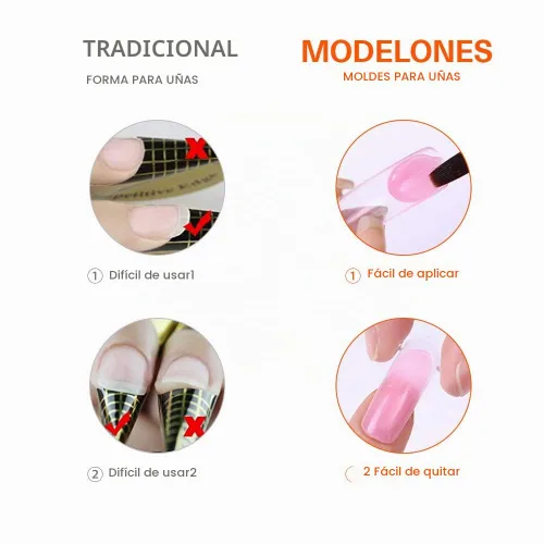 Vista 6 de MODELONES Gel de extensión de poli con forma de uñas duales, 120 unidades, uñas de ataúd transparentes, puntas de uñas de bailarina