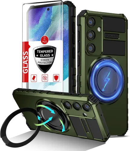 Vista 65 de Funda magnética para Samsung Galaxy Note 20 Ultra compatible con carga inalámbrica MagSafe, con 1 protector de pantalla, anillo de soporte integrado