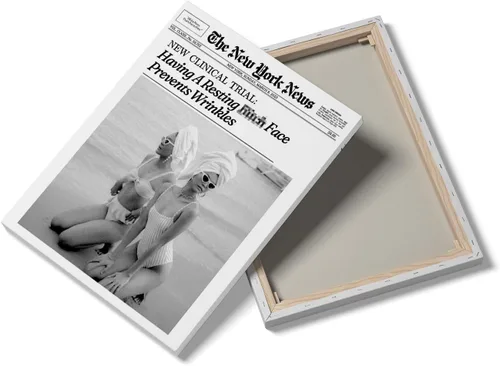 Vista 42 de Arte de pared de periódico de moda para niña, blanco y negro, decoración de pared de periódico estético retro, arte de pared feminista, póster