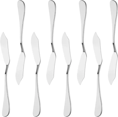 Vista 7 de 6 piezas Cuchillo de Mantequilla de Acero Inoxidable, Esparcidores de Queso/Mantequilla, Cuchillos para Untar del Desayuno, Queso y Condimentos