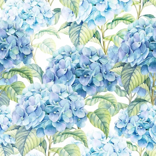 Vista 9 de Servilletas de papel desechables de hortensias azules - 40 servilletas