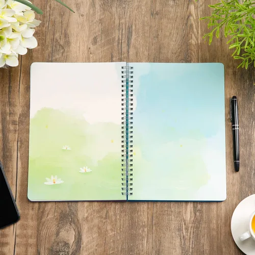 Vista 8 de SIIXU Cuaderno de diario en blanco colorido, diario personal de tapa dura sin líneas para escribir para mujeres y niñas, bonito bloc de notas