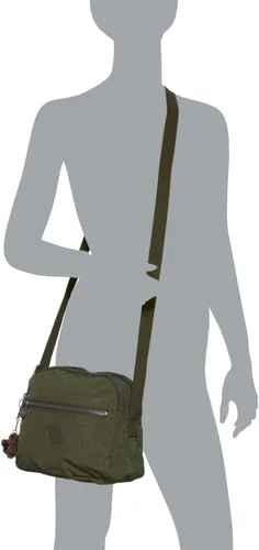 Vista 4 de Kipling Keefe Crossbody para mujer, bolso ligero para uso diario, bolso de hombro de nailon, Jaded Green Tonal Ii