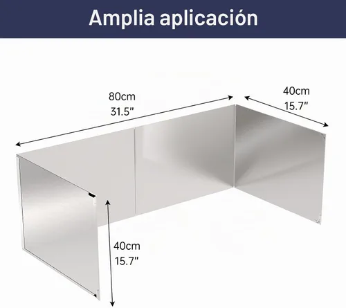 Vista 2 de Protector contra salpicaduras de grasa de 4 caras, 15.7" X 15.7