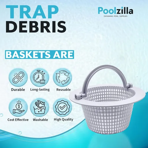Vista 4 de Poolzilla Cesta de skimmer premium (paquete de 1) compatible con SP1091WM y Pentair HydroSkim 51330, fabricada con plástico ABS, mide 6.25 pulgadas