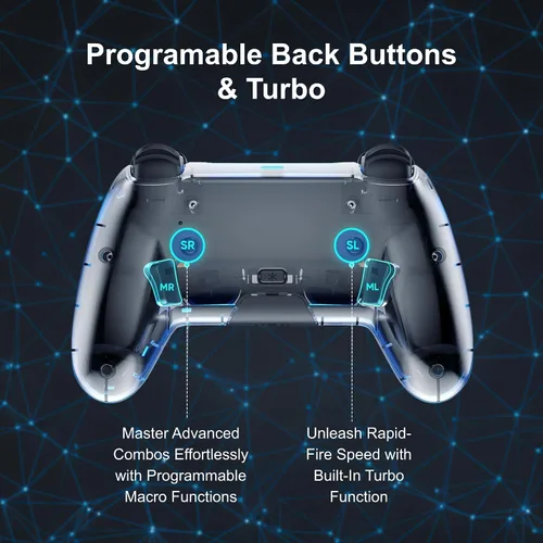 Vista 7 de VioraTech Wireless Controller for PS5 with Hall Effect Joysticks, RGB Lighting, Turbo & Macro Functions, Linear Triggers, 6-Axis Sensor, Dual