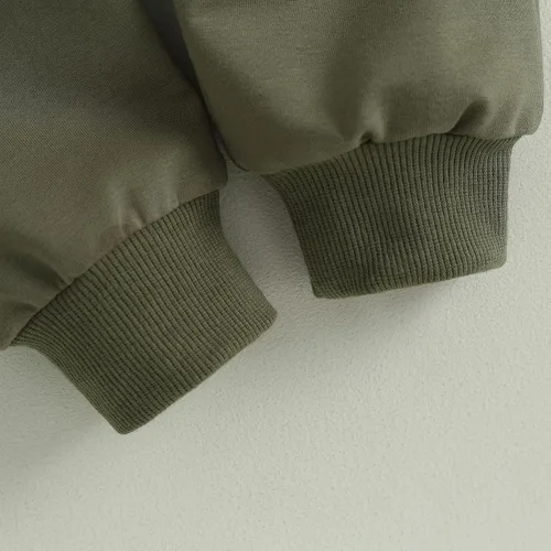 Vista 5 de Conjunto de sudadera de manga larga con cuello redondo y pantalones deportivos para bebés, ropa de invierno para bebé