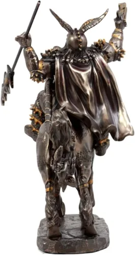 Vista 4 de Ebros Gift Dios vikingo nórdico grito de batalla Alfather Odin montando en Sleipnir to Hel Figurine 9" L Gods of Mythology Asgard Padre of Thor