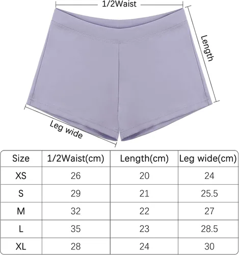 Vista 2 de Ruisita Paquete de 2 pantalones cortos de talle bajo para niña y niño, cómodos pantalones cortos de baile y bicicleta