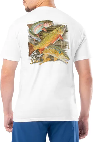 Vista 39 de Guy Harvey Camiseta de manga corta con bolsillo gráfico de algodón OG para hombre Leche de Almendra/Rig Masters