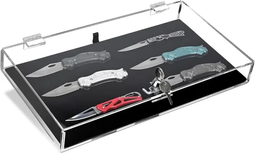 Vista 9 de MOOCA Soporte rectangular de acrílico para marketing con bloqueo de seguridad, escaparate de seguridad, bandeja de exhibición perfecta para relojes