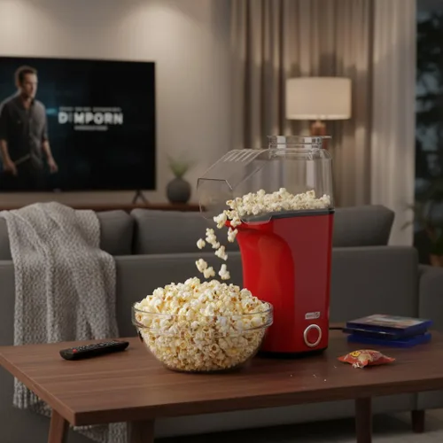 Vista 2 de Máquina de palomitas de maíz: el fabricante de palomitas de maíz de aire caliente hace hasta 8 tazas para noches de cine de fiesta en casa