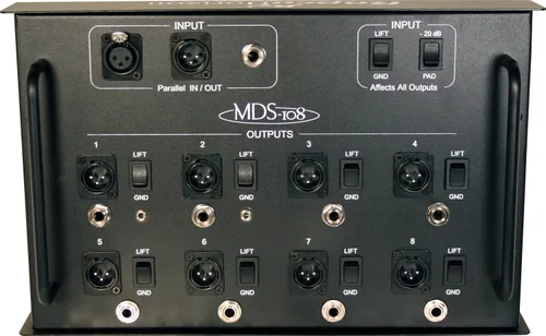 Vista 3 de Divisor de micrófono de montaje en rack de 4 canales MS-4