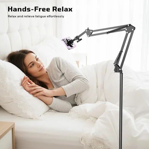 Vista 3 de Kefotic Soporte magnético de piso para cama acostado, soporte ajustable para teléfono de cabecera para iPhone Magsafe, soporte de teléfono celular