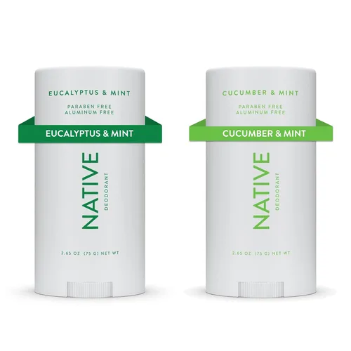 Vista 9 de Native Desodorante Desodorante natural para mujeres y hombres, sin aluminio con bicarbonato de sodio, probióticos, aceite de coco y manteca