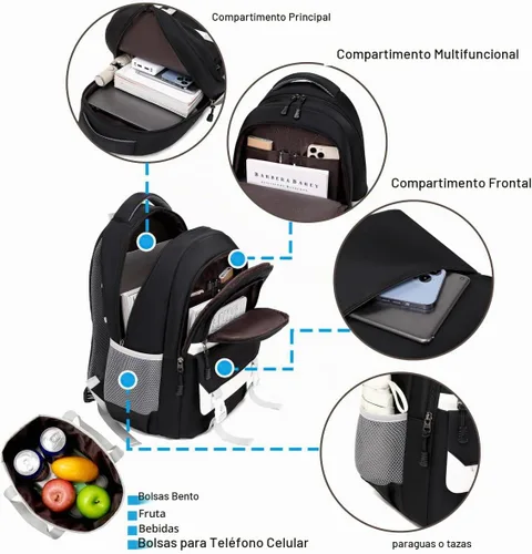 Vista 5 de Asge Mochilas infantiles para niñas, bolsas escolares para libros para adolescentes y niños con compartimento para laptop, diseño ergonómico Negro