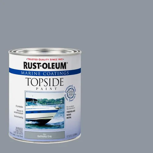 Vista 2 de Rust-Oleum 207005 Pintura para cubierta marina Marine Coatings, cuarto de galón, color gris acorazado