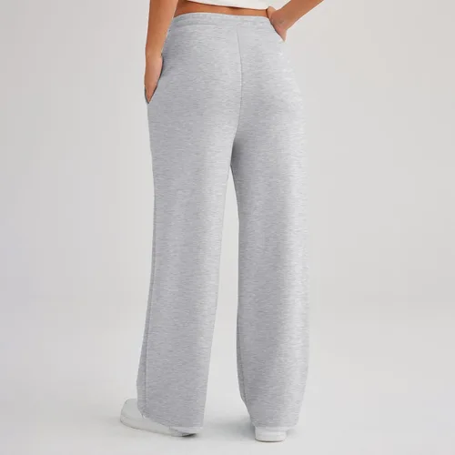 Vista 4 de Pantalones deportivos de pierna ancha para mujer, holgados, con cordón, cintura alta, pantalones de entrenamiento informales, cómodos, suaves