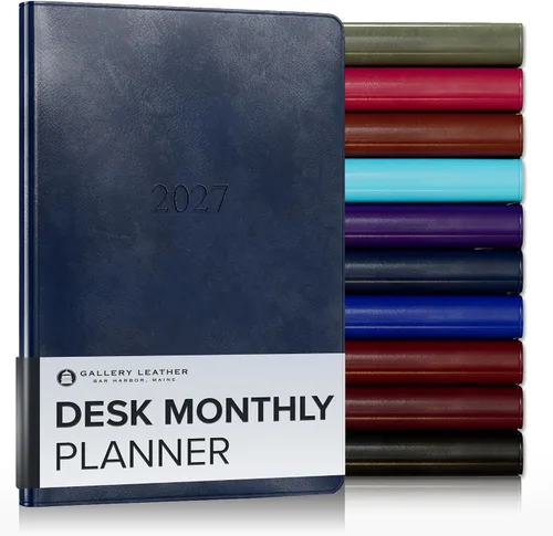 Vista 53 de Gallery Leather Agenda mensual grande 2026-2027 Acadia Navy