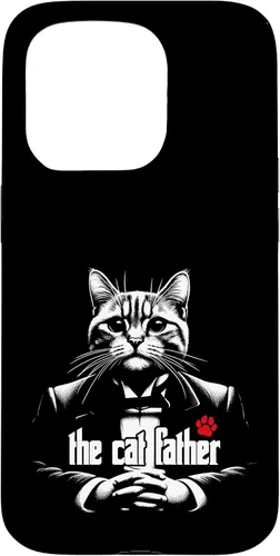 Vista 14 de The Catfather Fathersday Funny Gifts Best Birthday Cat Dad Case for iPhone 16
