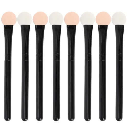 Vista 9 de UorPoto - Juego de brochas de maquillaje para mujeres, 10 piezas, esponja para sombra de ojos, aplicador de doble cara reutilizable Negro 10pcs