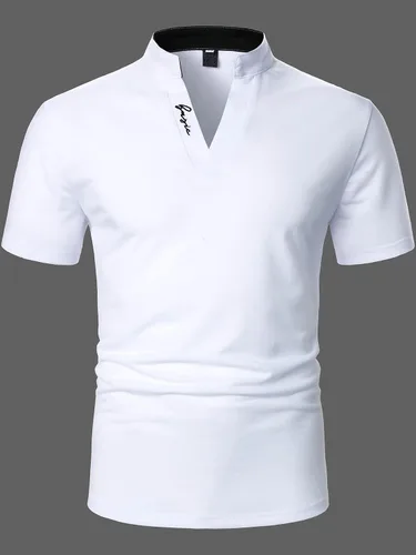 Vista 3 de SheIn Polo de golf para hombre, de ajuste delgado, manga corta, cuello con botones