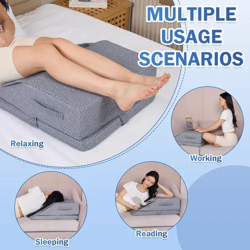 Vista 4 de Almohada ajustable para piernas con elevación de circulación sanguínea para recuperación después de la cirugía, hinchazón, ciática, espalda