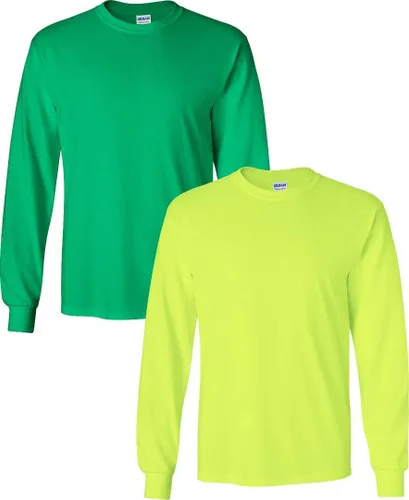 Vista 16 de Gildan Camiseta de manga larga de algodón ultra para adulto, estilo G2400, paquete múltiple Militar + ceniza.