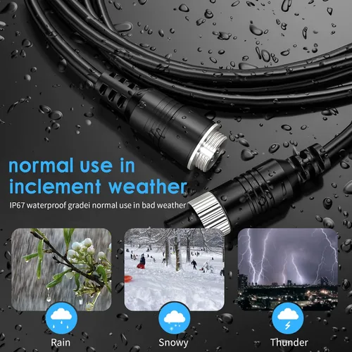 Vista 5 de EKYLIN Cable de extensión de video de coche de 16 pies y 16.4 ft, 4 pines, resistente al agua, a prueba de golpes, para cámara de visión trasera
