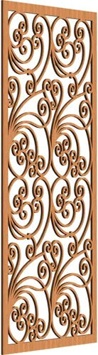 Vista 173 de 9 3/8"W x 24 3/8"H x 1/4"T Marilla Decorativos Paneles de Pared de Madera Calado, Abedul