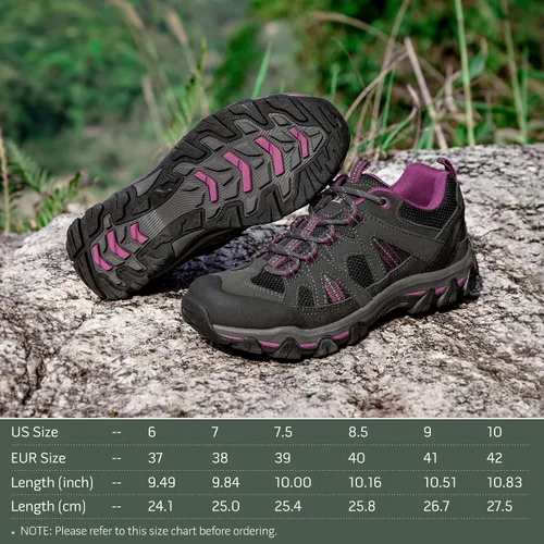 Vista 9 de CAMELSPORTS Zapatos de senderismo para mujer, transpirables, antideslizantes, ligeros, para exteriores, para senderismo, caminar