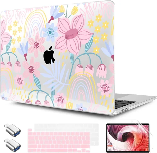 Vista 24 de TWOLSKOO Funda compatible con MacBook Pro de 13 pulgadas 2023-2016 A2338 M2/M1 A2251 A2289 A2159 A1989 A1706, cubierta rígida de plástico y funda