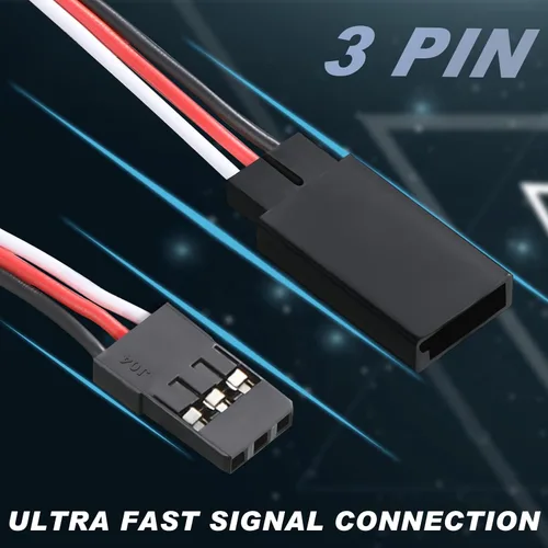 Vista 3 de Eccliy Cable de extensión servo de 15 piezas, conector Y de 3 pines, divisor de enchufe macho a hembra, servo adaptador de extensión compatible