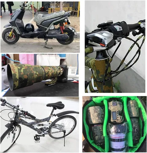 Vista 3 de ECYC Cinta autoadhesiva de camuflaje de 1.97 x 196.85 pulgadas, cinta de camuflaje impermeable, cinta elástica para conductos sigilosos para caza al