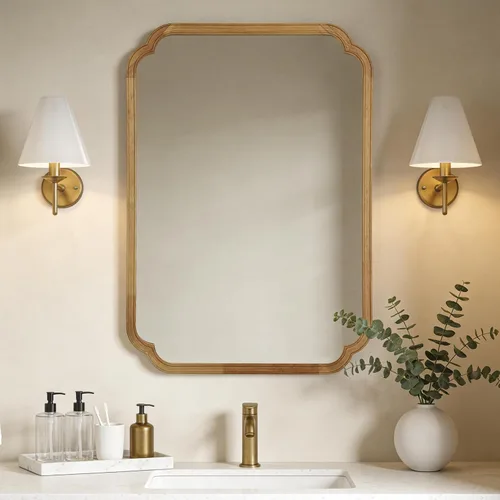 Vista 23 de Espejos de Baño de Madera para Montar en la Pared, 16" x 20" Marco de Madera Rústica Espejos de Pared Decorativos para Sala de Estar o Dormitorio