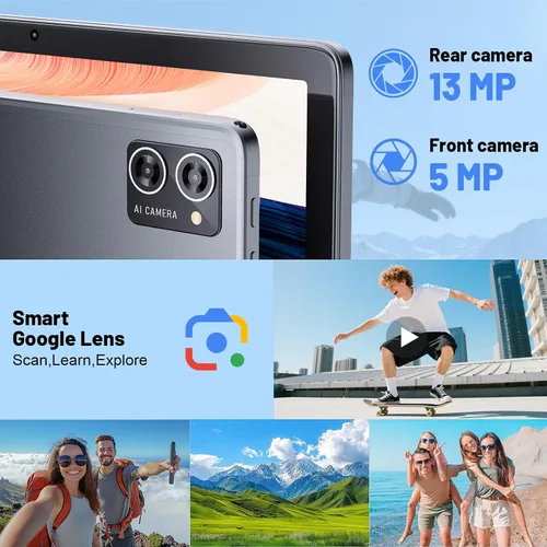 Vista 6 de Tablet Android, tabletas electrónicas Android 15, 16 GB de RAM, 128 GB ROM 1 TB Expand, Octa-Core, WiFi 5G, cámara de 13 MP+5MP, batería de 8000