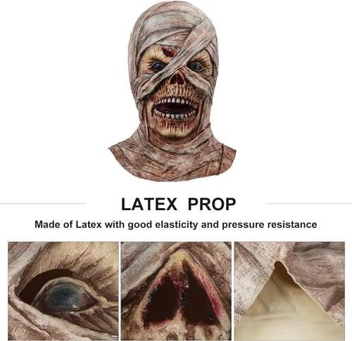Vista 6 de Halloween Scary Zombie Latex Mask Skull Mask Creepy Horror Full Head Mask for Men Adults