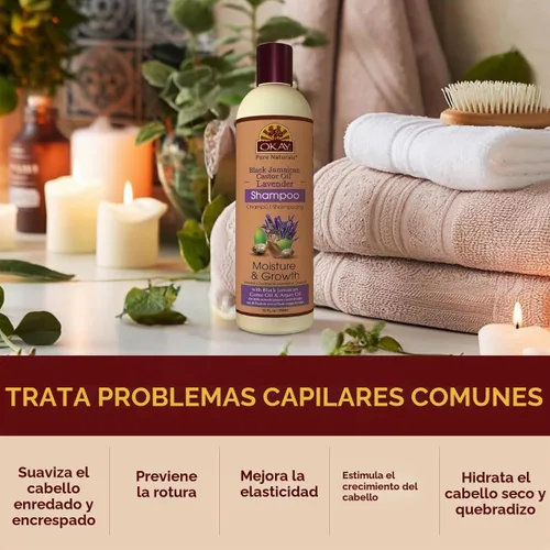 Vista 4 de OKAY Champú Jabón Negro Para Todo Tipo De Cabello Y Texturas
