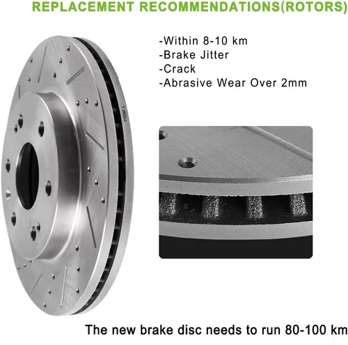 Vista 5 de SCITOO - Kit de frenos y rotores, 4 rotores de freno y 8 pastillas de freno de cerámica para Lexus ES300h 2013-2017, 2007-2012 para Lexus ES350