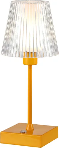 Vista 8 de JONATHAN Y JYL7225A - Lámpara LED recargable portátil de bronce aceitado de 12.5 pulgadas, con pantalla acrílica acanalada transparente, regulable