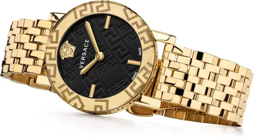 Vista 5 de Reloj Versace IP para mujer de oro amarillo Greca Glass VEU300621