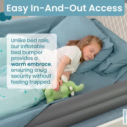 Vista 4 de Protector de cama inflable para niños - Protección contra caídas infantiles, riel inflable de cama de viaje, para camas plegables, individuales