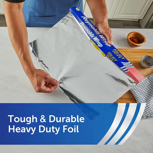 Vista 4 de Aluminio Reynolds Wrap Heavy Duty, 37.5 Square Feet Wide Heavy Duty Foil, Ideal For Large Meats, Food Pans, and Grilling, 18 Inch Wide Roll, Grill