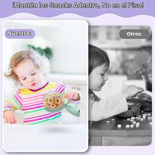 Vista 4 de BeneLabel Paquete de 2 tazas de aperitivos de 12.3 onzas para niños pequeños, a prueba de derrames, de grado alimenticio, contenedor de aperitivos