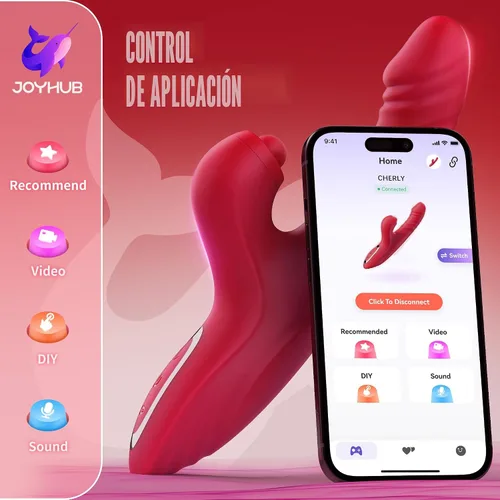 Vista 3 de Vibrador con empuje y consolador para mujeres Toendi, juguete de rosa para el punto G, estimulador del clítoris, juguetes sexuales, consoladores