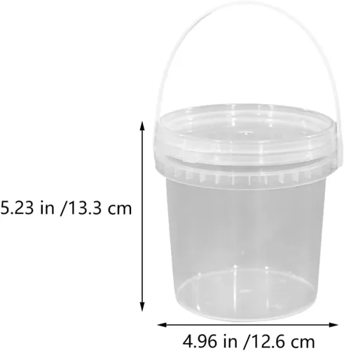 Vista 2 de UPKOCH 2 recipientes de plástico para almacenamiento de alimentos, cubo de helado de 32 onzas con tapa y asa, cubos de sopa transparentes