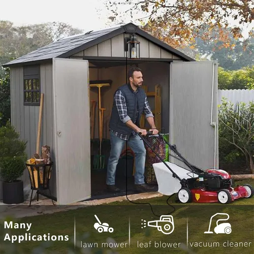 Vista 7 de Luces de pared para exteriores con salida GFCI, luces de porche con sensor de movimiento para casa, 3 modos, accesorio de luz exterior del atardecer