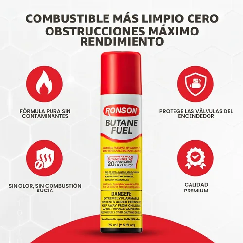 Vista 5 de Ultra combustible de butano marca Ronson